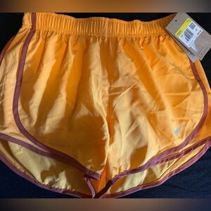 Nike Orange and Brown Running Shorts